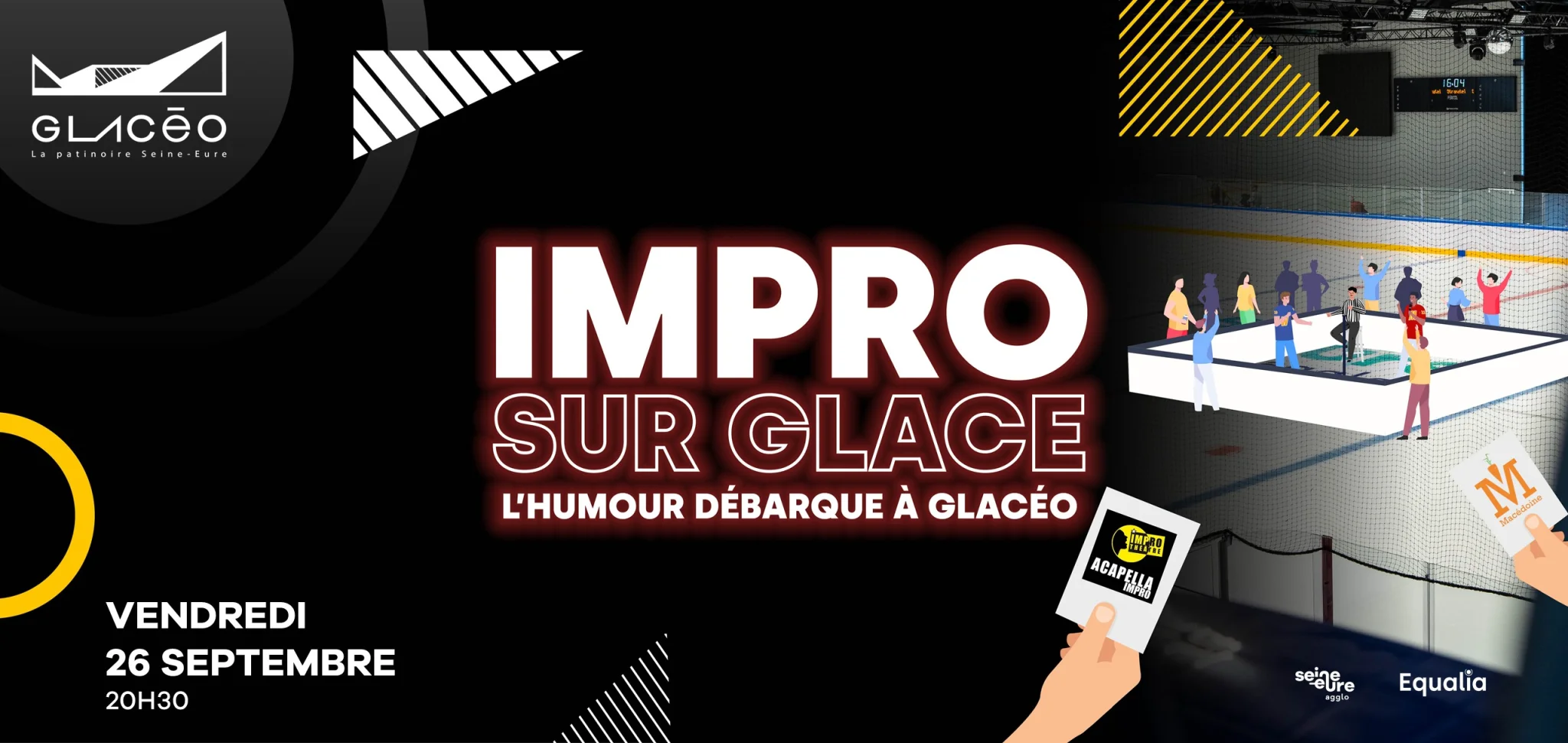 spectacle impro sur glace, patinoire Louviers, Agglo Seine, humour